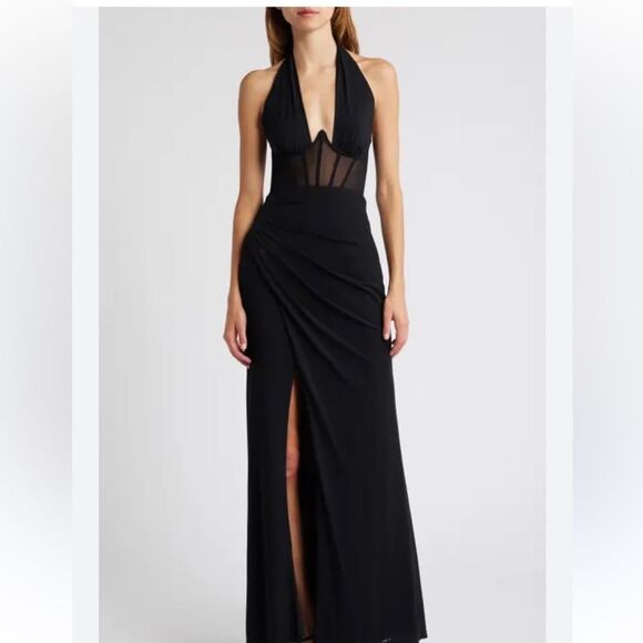 Lulus Never Ending Glamour Halter Gown NWT - Picture 1 of 8